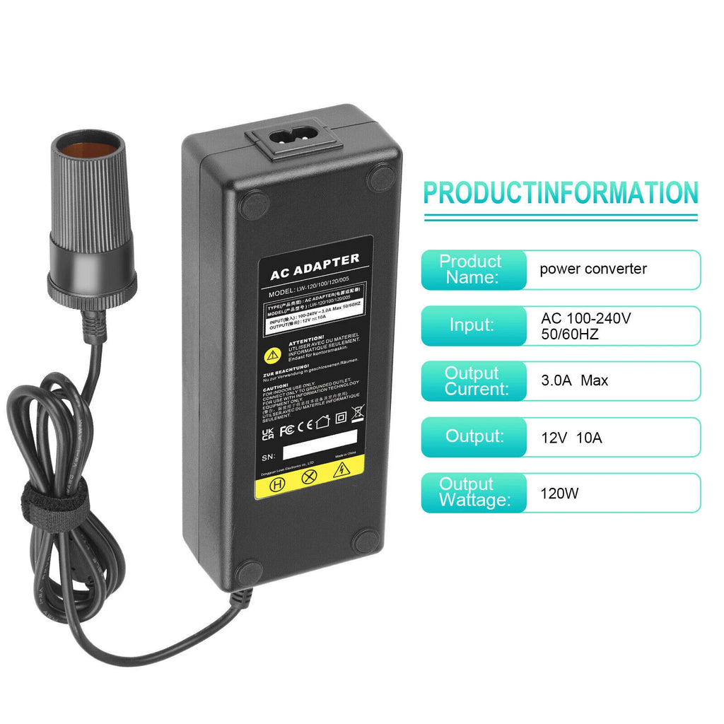 110V AC to 12V DC Car Converter Cigarette Lighter Socket Auto AC Power Adapter