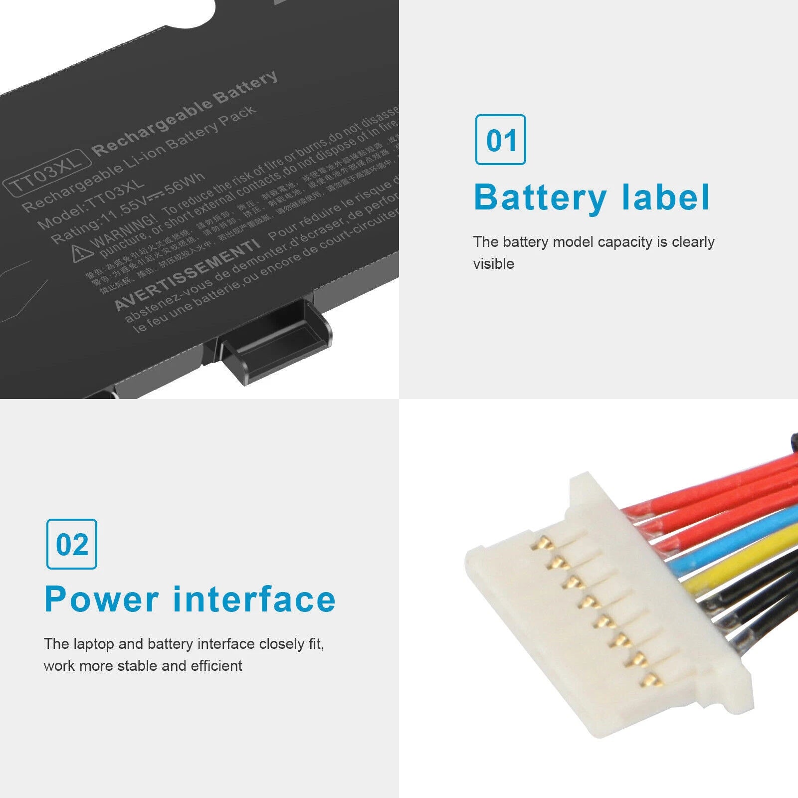 TT03XL Battery for HP EliteBook 755 G5 850 G5 G6 ZBook 15U G5 G6 56Wh 11.55V