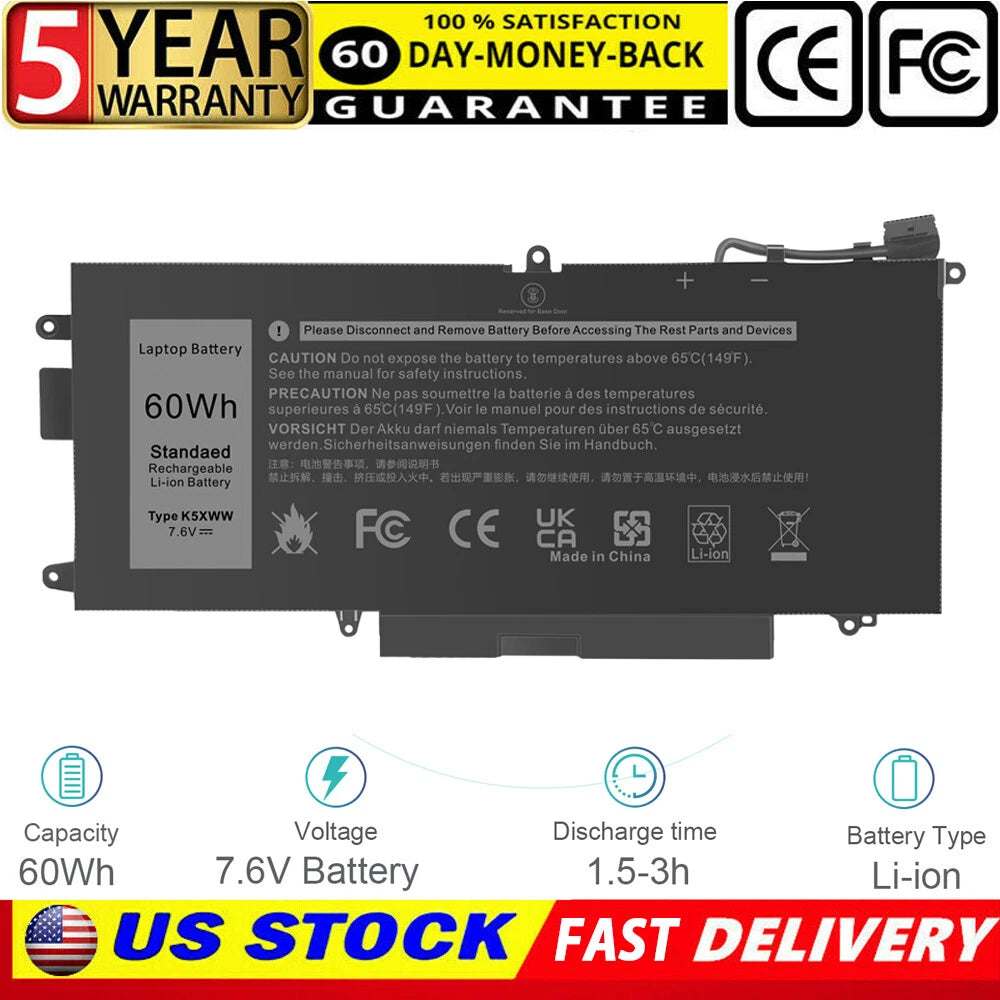 K5XWW Battery for Dell Latitude 12 5289 2-in-1 Latitude 7389 7390 2-in-1 Series