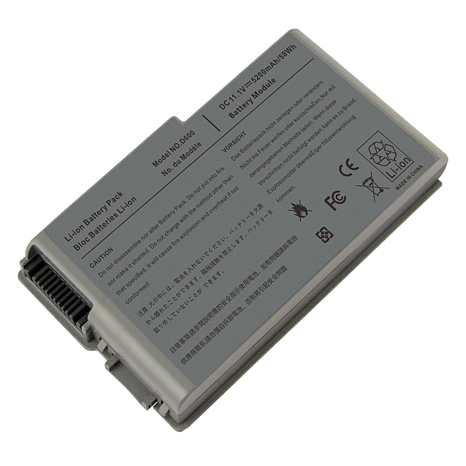 Battery U1543 C1295 for Dell Latitude D500 D600 D610 500M 505M 510M 600M 5200mAh