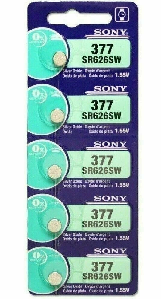 5 New SONY 377 SR626SW SR66 377 1.55V Silver Oxide Watch Battery - USA Seller