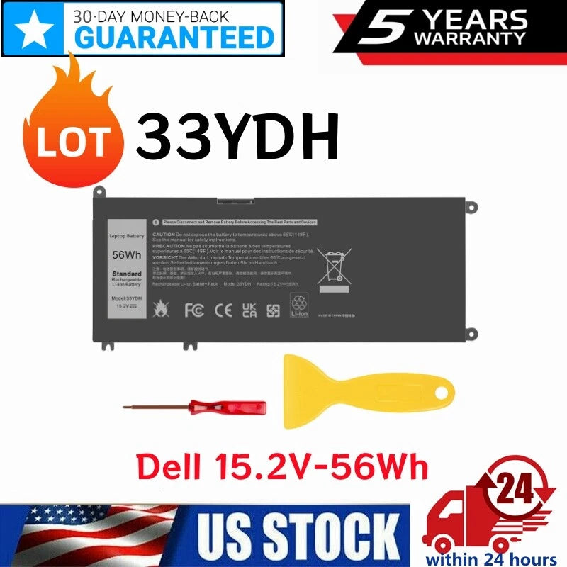 LOT 33YDH Battery for Dell Latitude 3380 3480 3490 3590 3580 Inspiron 15 17 7773