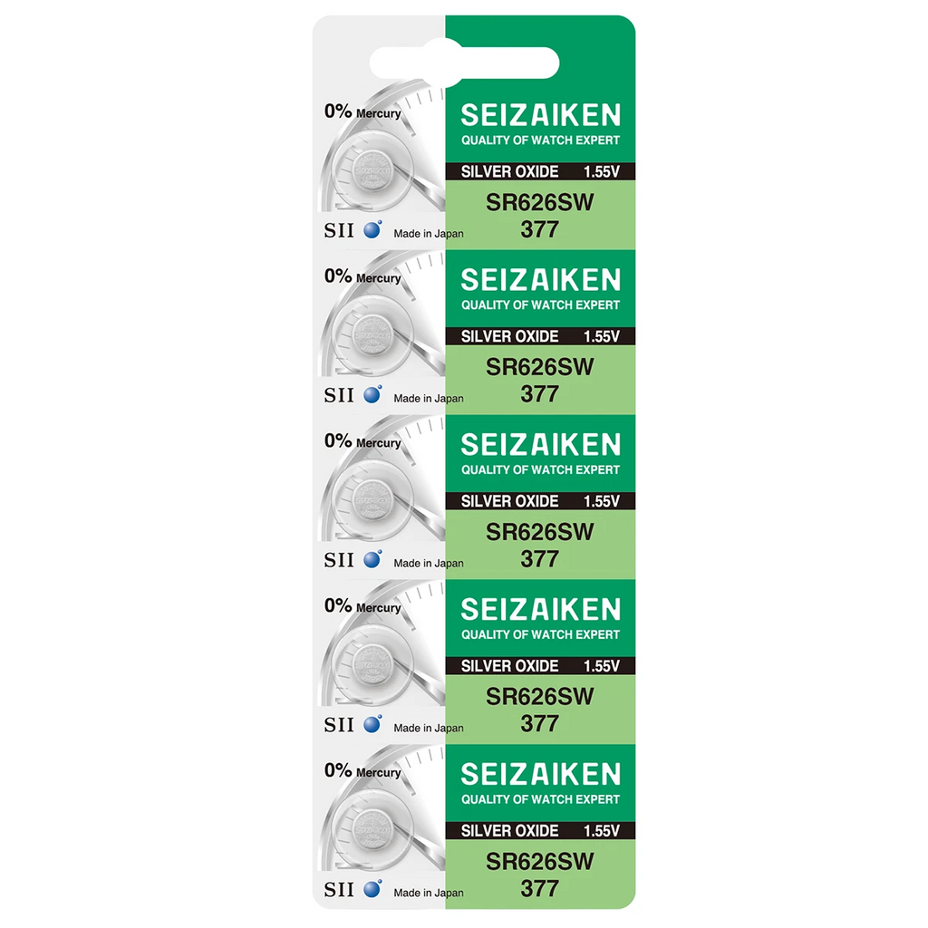 Seizaiken 377 SR626SW 1.55V 0%Hg Silver Oxide Watch Battery