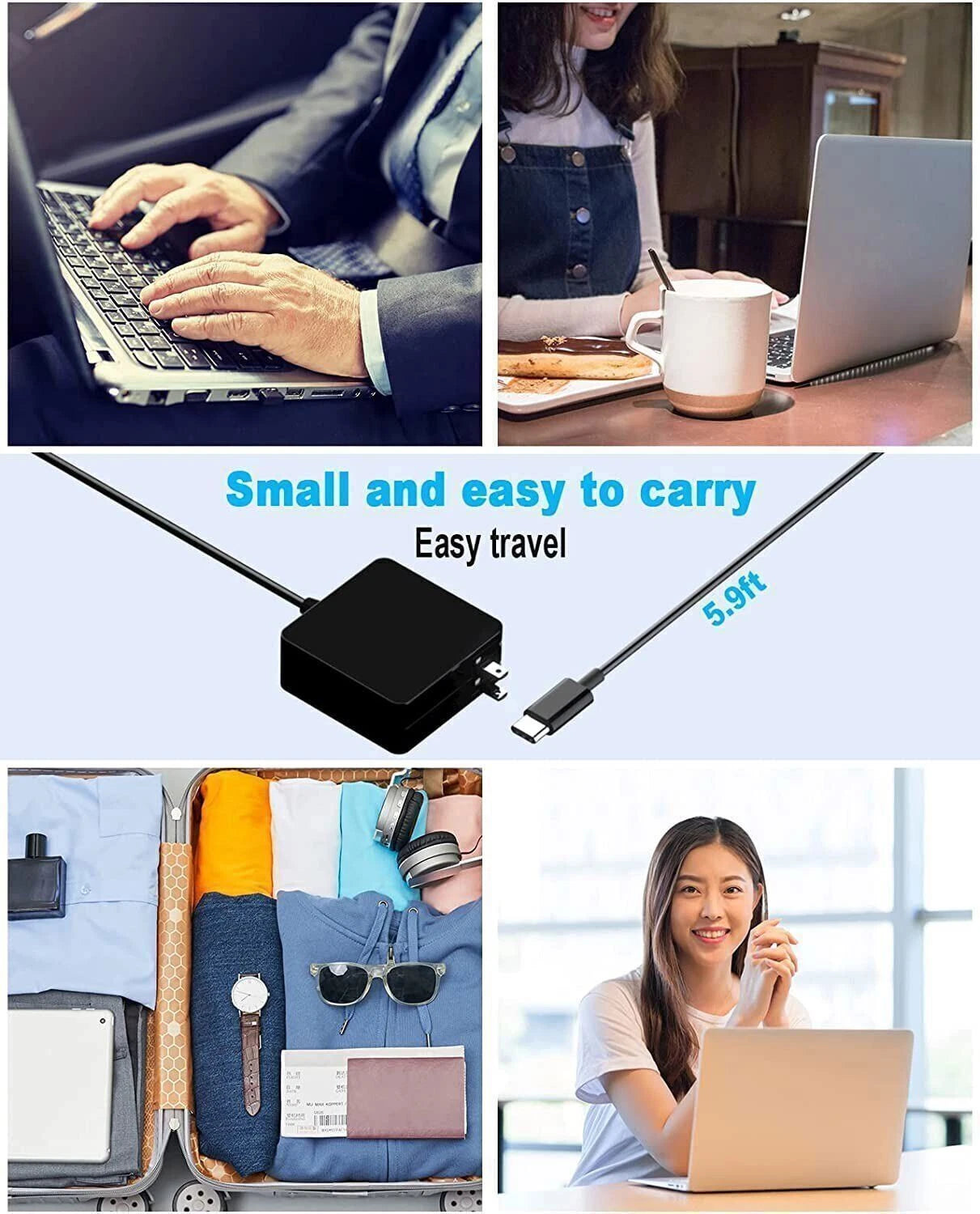 65W USB-C Type C Charger For Steam Deck Switch OLED ROG Ally Lenovo Legion Go