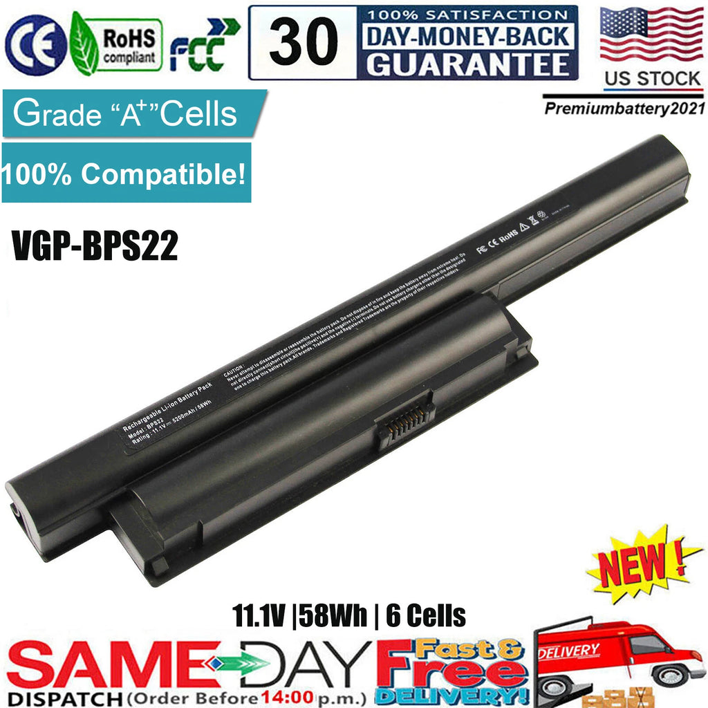 For Sony Vaio VPCEA PCG-61315L VPC-EA16FH/L Laptop Battery VGP-BPS22 VGP-BPS22A