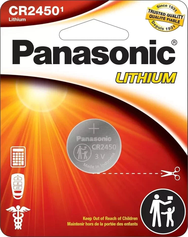 1 x Fresh New Panasonic CR2450 CR 2450 3v LITHIUM Coin Cell Battery Exp. 2030