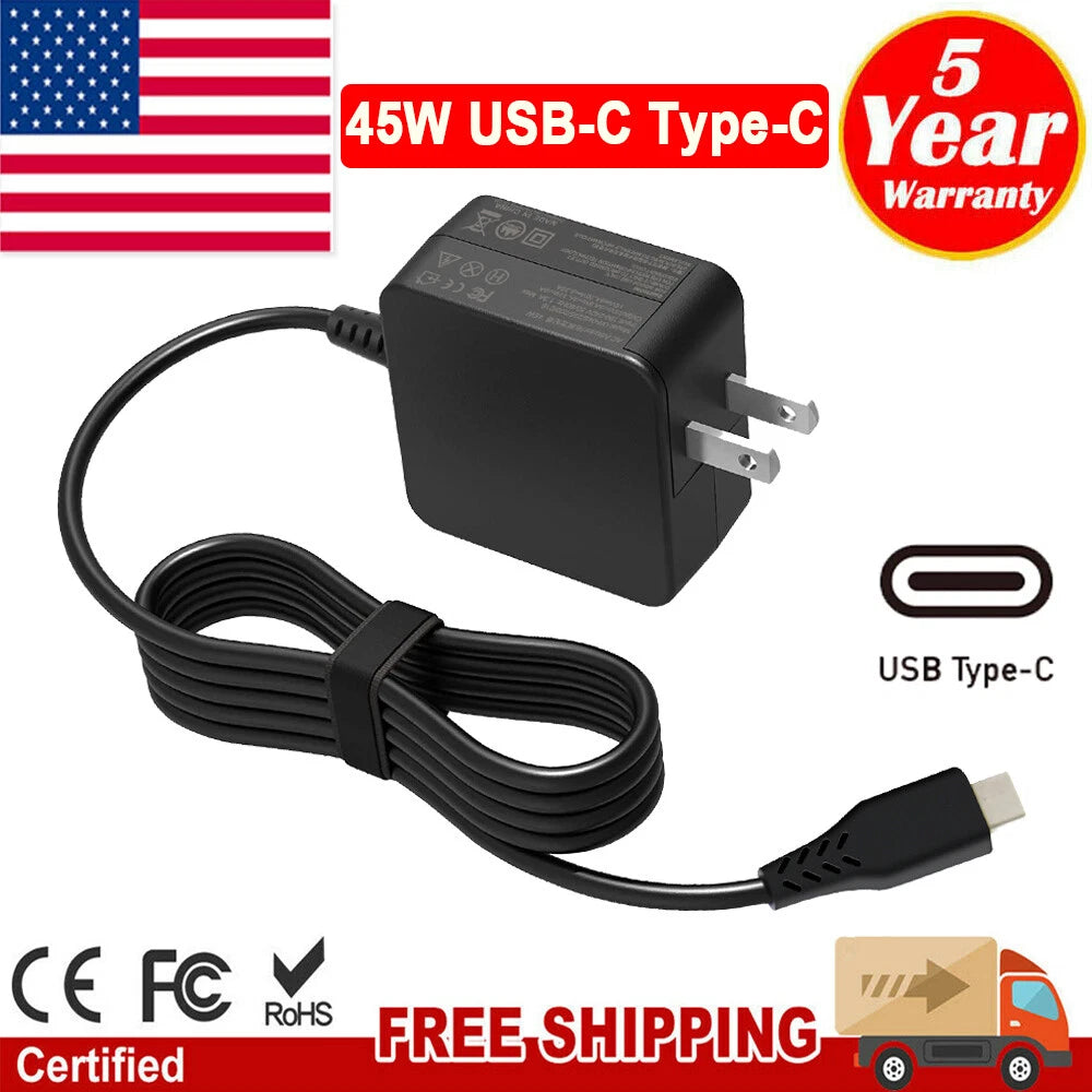 45W AC Adapter Charger for Lenovo Yoga 910 910-13 910-13IKB Power Supply Cord