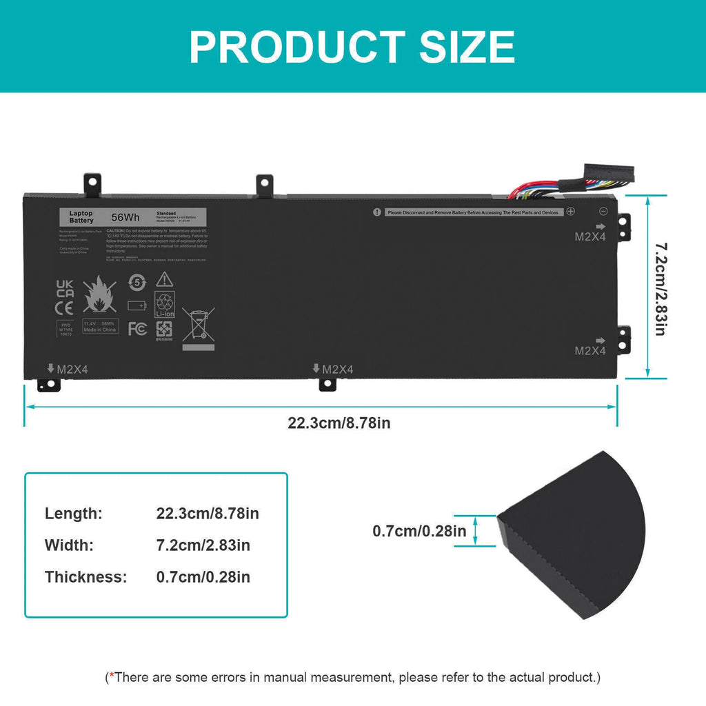 ?H5H20 Battery For Dell XPS 15 9550 9560 9570 Precision 5530 5520 M5520 RRCGW