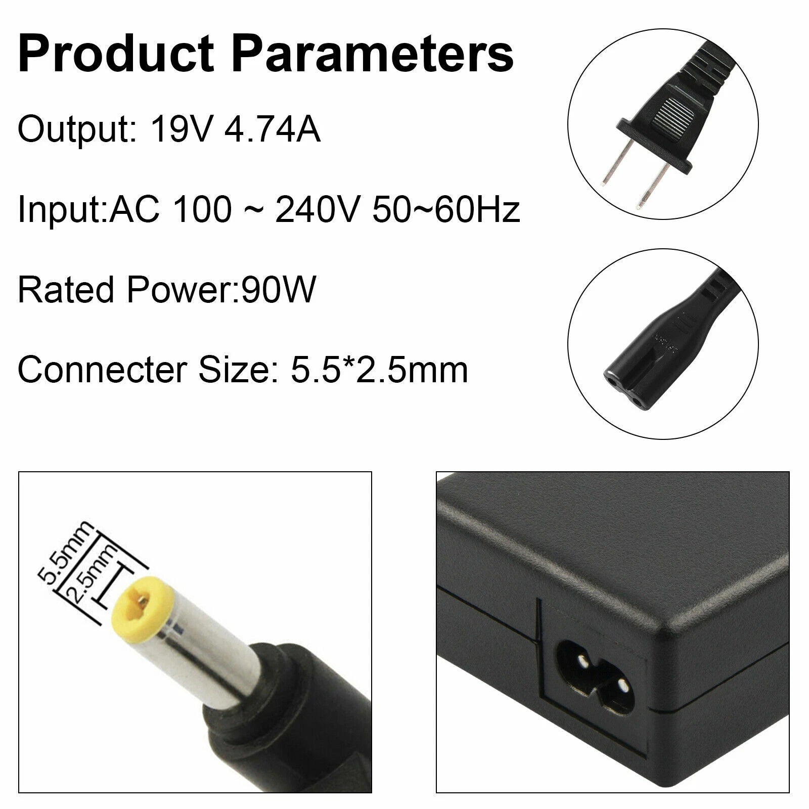 90W AC/DC UL Battery Adapter Charger For Inogen One G3 G4 G5 Power Supply Cord