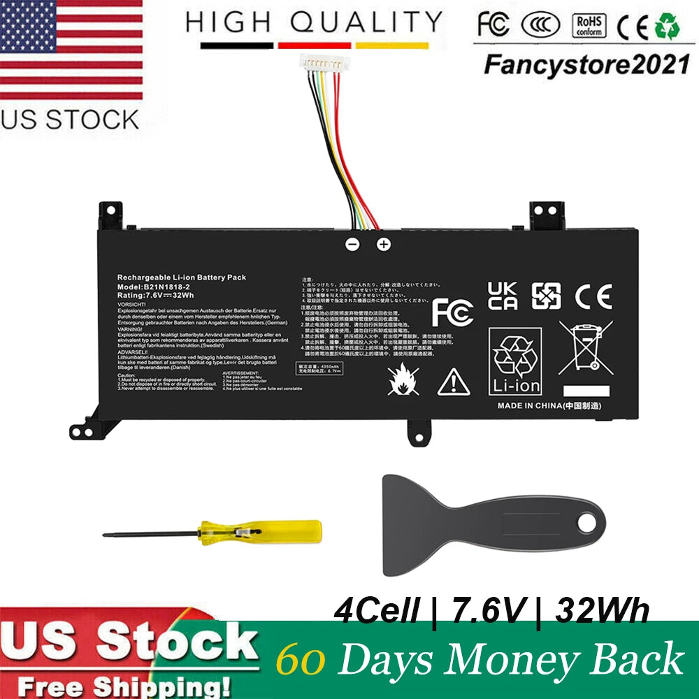 B21N1818-2 C21N1818-2 Battery for Asus VivoBook 14 F412DA X412FJ F412FJ A412FA