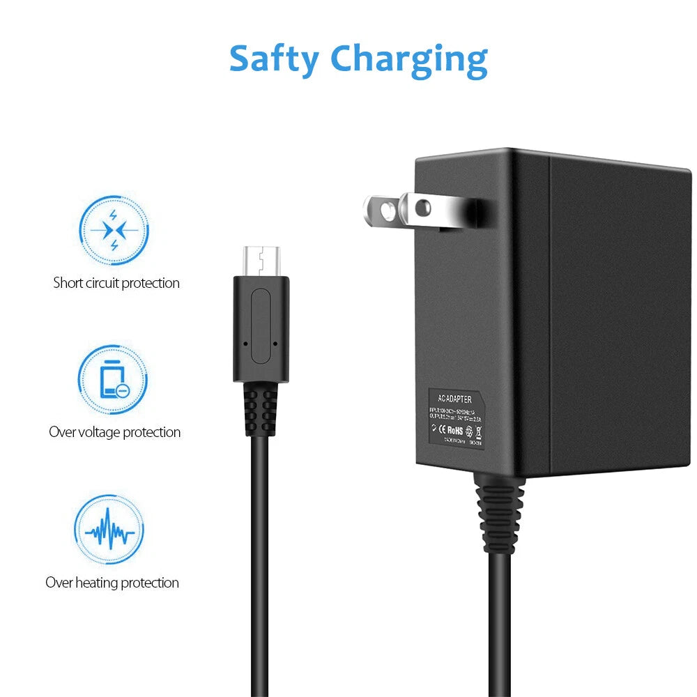 AC Adapter 15V Fast Wall Charger For Nintendo Switch TV & Dock Mode Power Supply