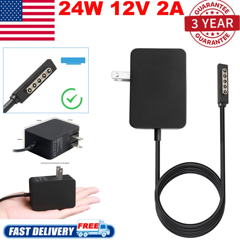 24W 12V 2A Charger For Microsoft Surface RT / Pro 1/2 Power AC Adapter 1512 1513
