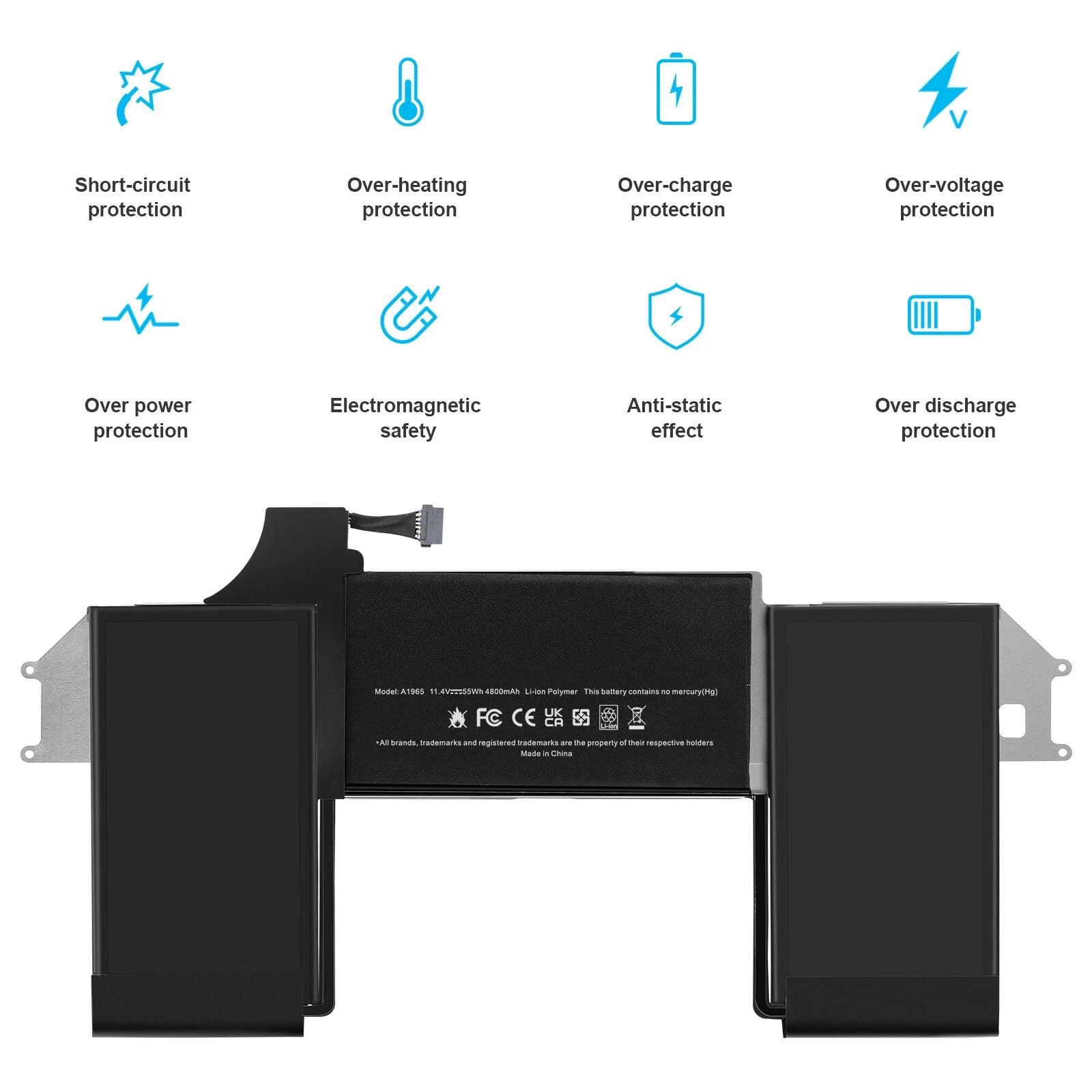 A1965 Battery For Apple MacBook Air 13 Inch Retina Early 2018 2019 2020 55wh