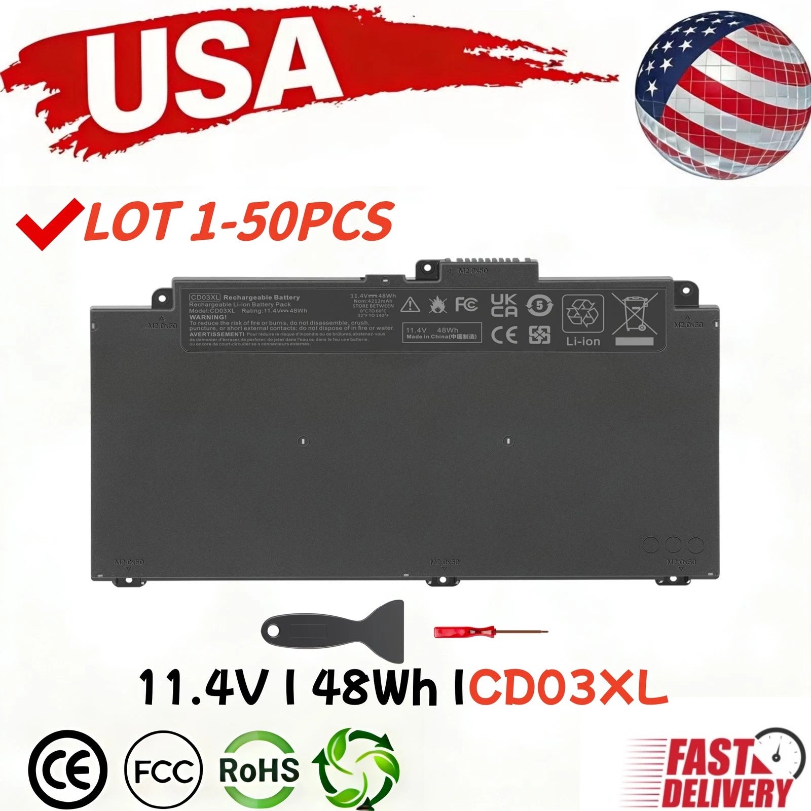 ?LOT CD03XL Battery For HP ProBook 640 645 650 G4 G5 650 G7 HSTNN-UB7K US