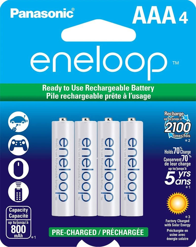 Panasonic Eneloop BK-4MCCA4BA Battery AAA NiMH 800mAh 4 Pack