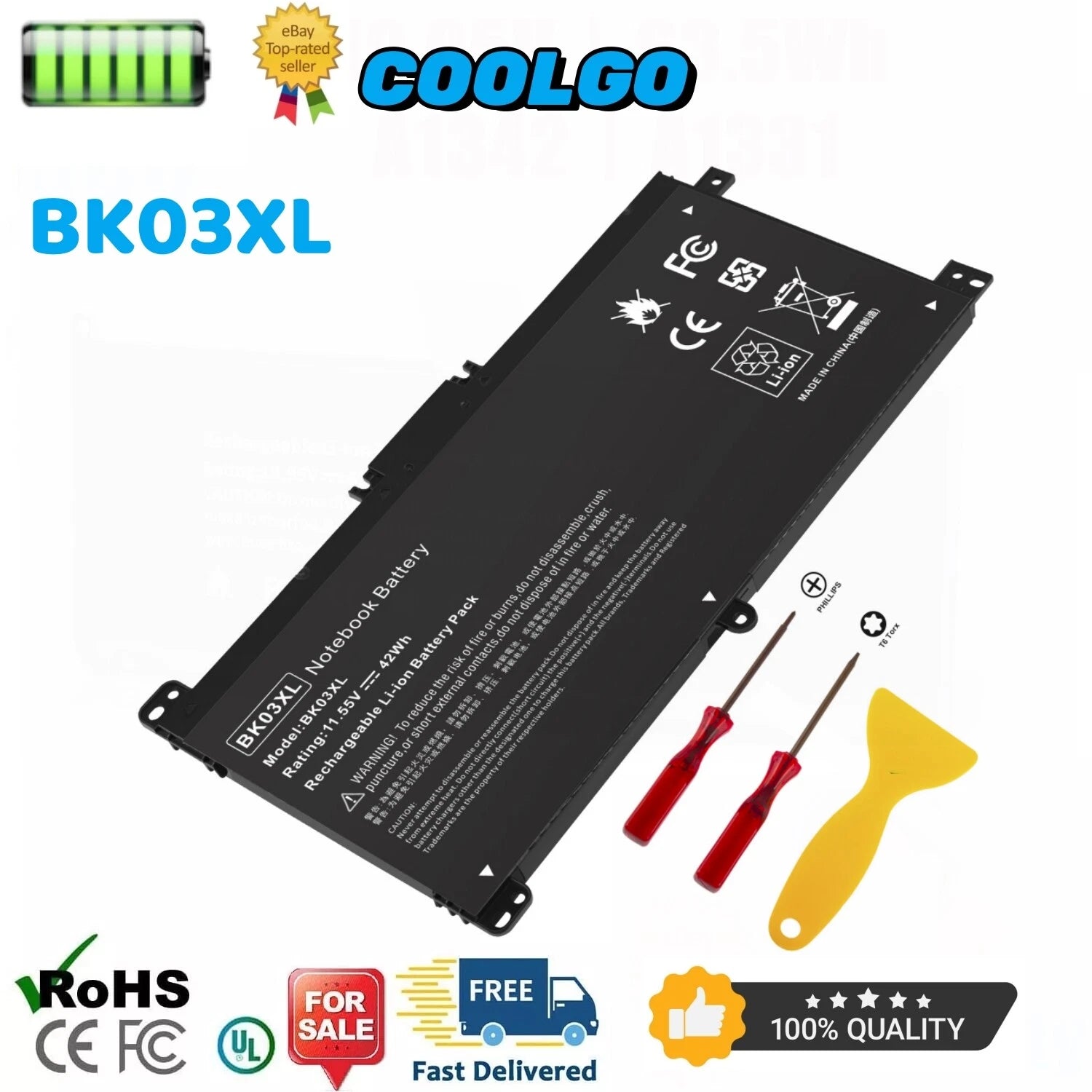 BK03XL Battery for HP HSTNN-LB7S 916366-421 916811-855 916366-541 42Wh 11.55V