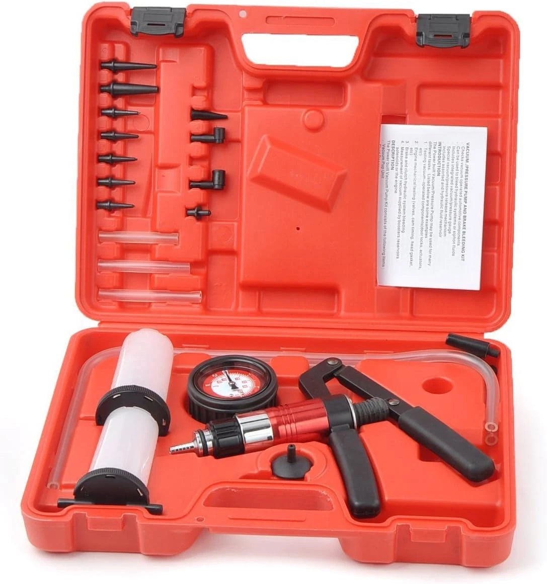 21PCS Hand Held Vacuum and Pressure Pump Brake Clutch Fluid Bleeder Tool Kit