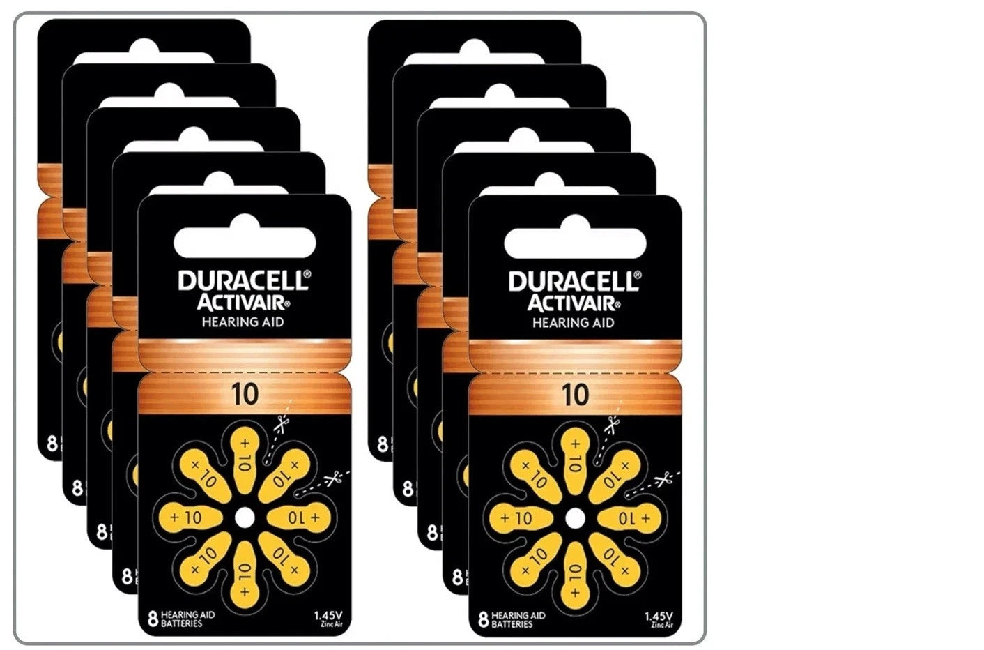 NEW Duracell Size 10 Activair PR70 Hearing Aid Batteries (80 Pack) Exp 2029