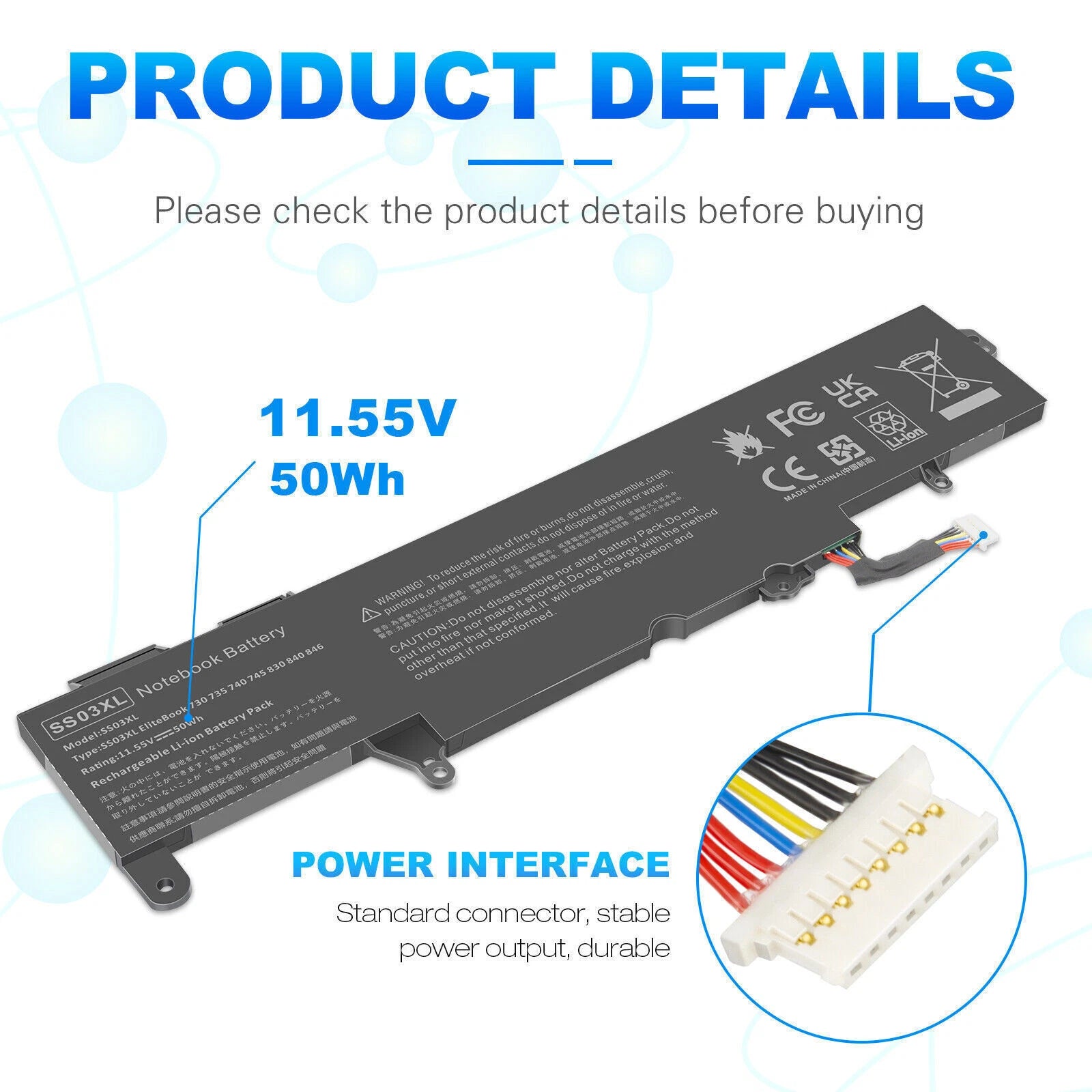 LOT SS03XL Battery for HP EliteBook 840 G5 G6 735 740 G5 933321-855 ZBook 14U G6