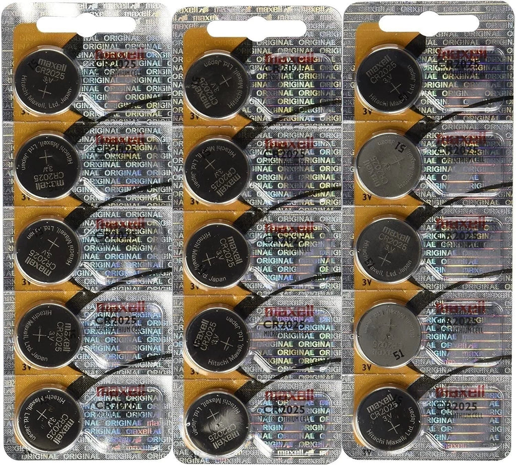 Maxell CR2025 Lithium 3V Batteries (Pack of 15)