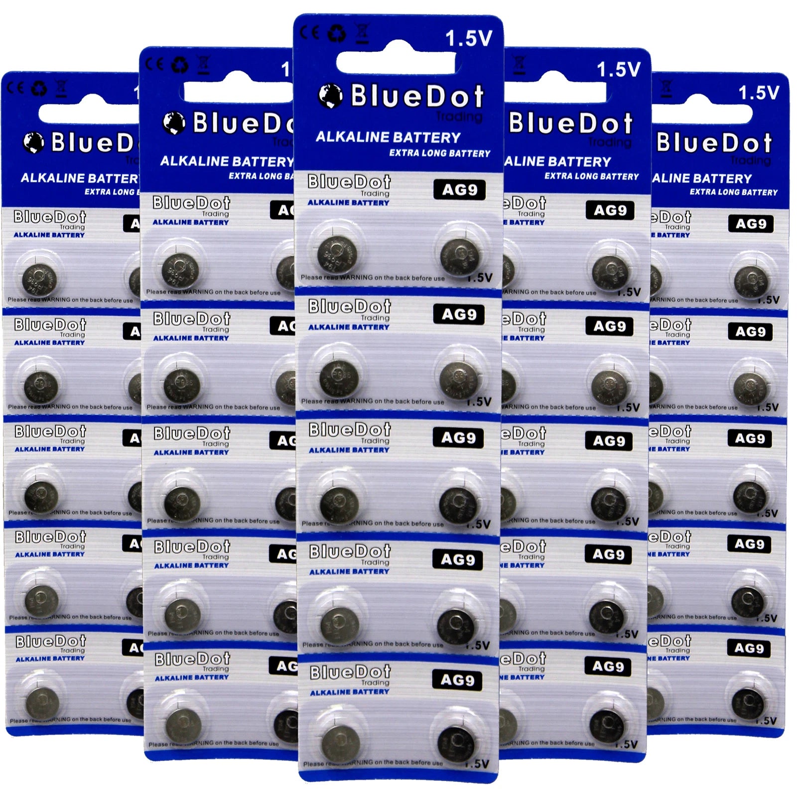 50 BlueDot AG9 394A 394 SR936SW LR936 LR45 SR45 SR93 Alkaline Watch Battery USA