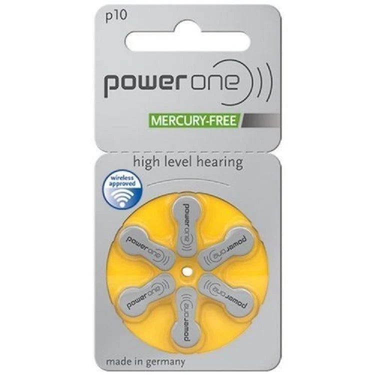 60 PowerOne Hearing Aid Batteries SIZE 10, 13, 312, Implant Made in Germany-2029