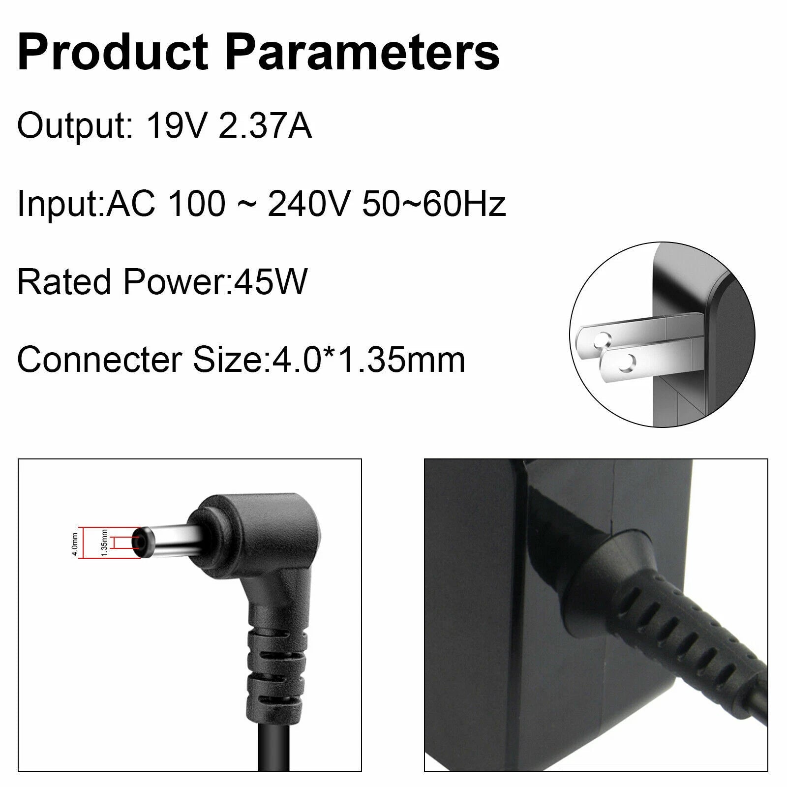 45W AC Charger Adapter for Asus Q505UA Q505U Q504U Q504UA Q302L Q302U Q302LA