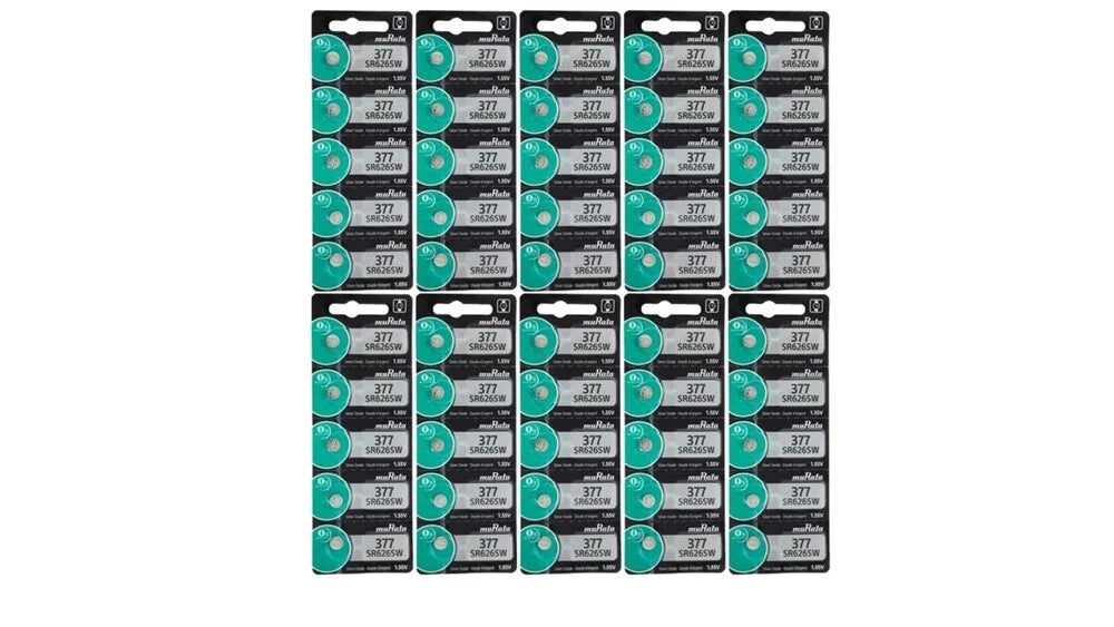 50 x FRESH MuRata 377 376 WATCH BATTERY SR626SW SR626W Silver Oxide Battery