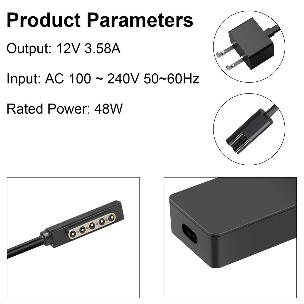 48W AC Adapter Power For Microsoft Surface Pro1/ 2 Charger 1601 1514 1536 1 2 RT