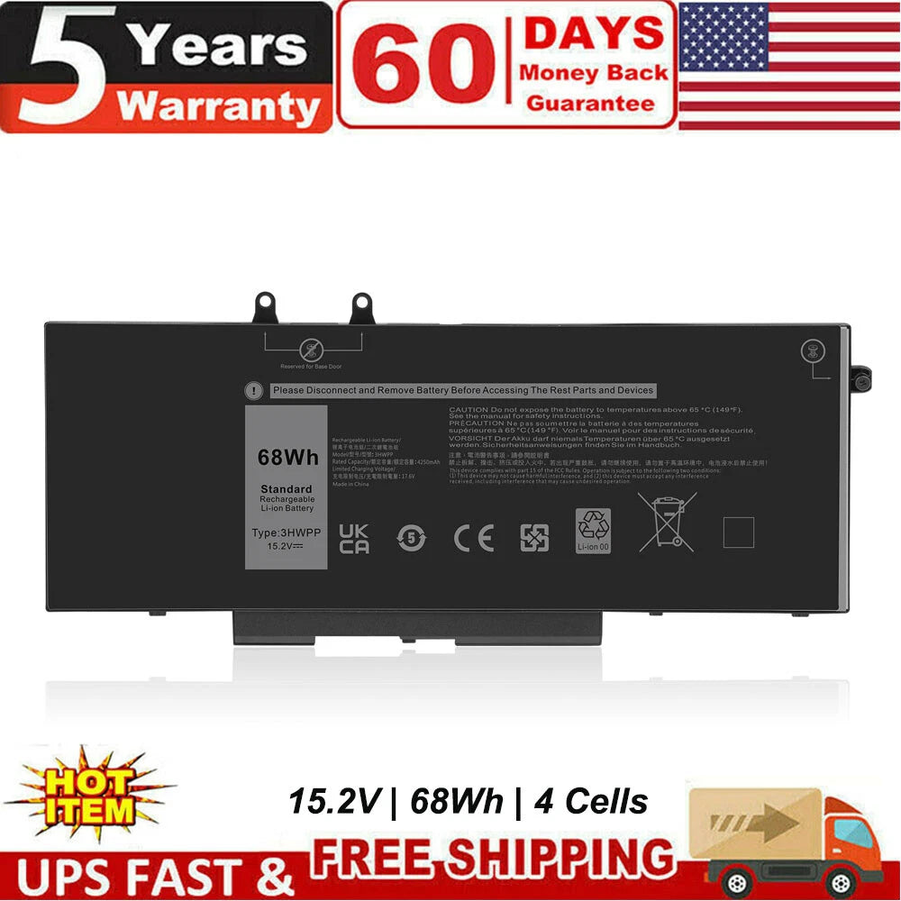 Battery 3HWPP For DELL Precision 3541 3551 Latitude 5401 5501 5411 5511 5510 PC