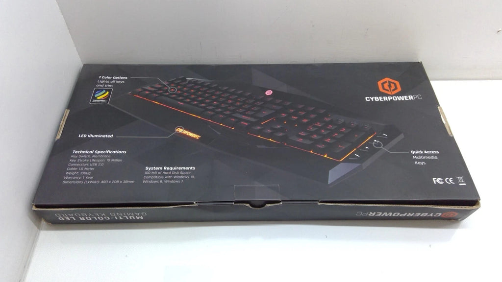 NEW CyberPowerPC multi-color led gaming keyboard wired USB