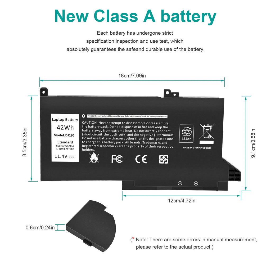 DJ1J0 Laptop Battery For DELL Latitude 12 7000 7280 7480 PGFX4 9W9MX 451-BBZL