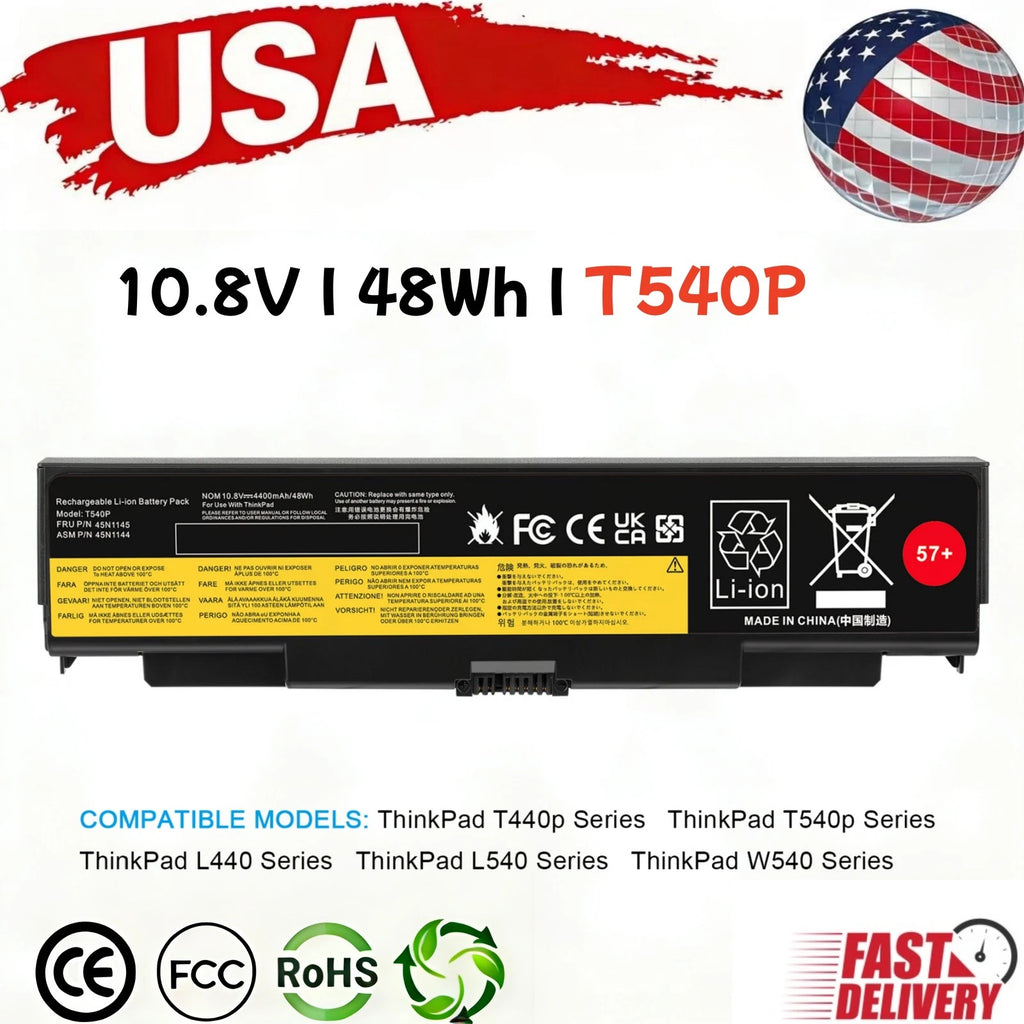 ?LOT 45N1144 45N1145 Battery for Lenovo ThinkPad T540P L440 L540 W540 W541 48wh