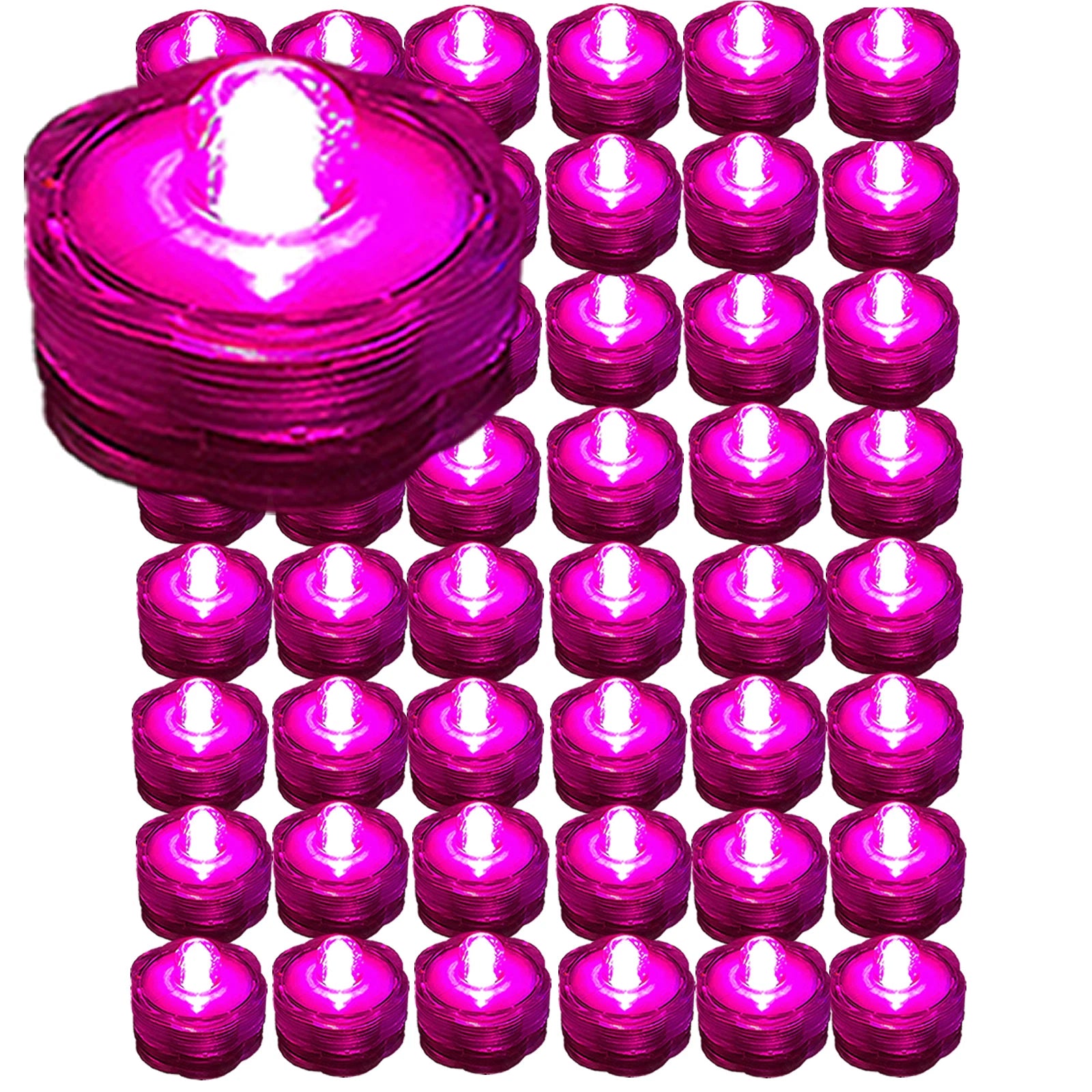 48 Pack PINK Submersible Waterproof Underwater Battery LED Tea Light~Wedding