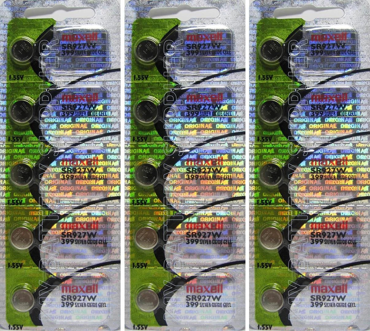 399 Maxell Watch Batteries SR927W 15 Batteries