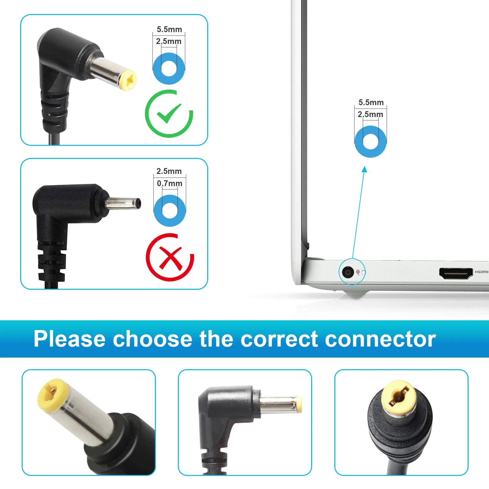 65W 20V Power Adapter Charger For Lenovo G570 G575 B570 B575 B470 G470 5.5*2.5mm