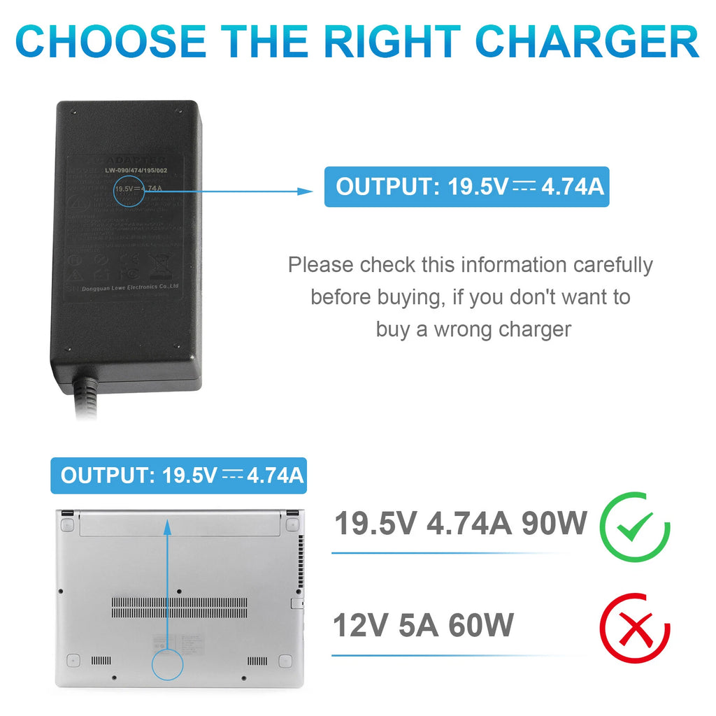 90W AC Adapter For LG Electronics Full HD LCD LED Monitor 19V 4.7A Power Charger