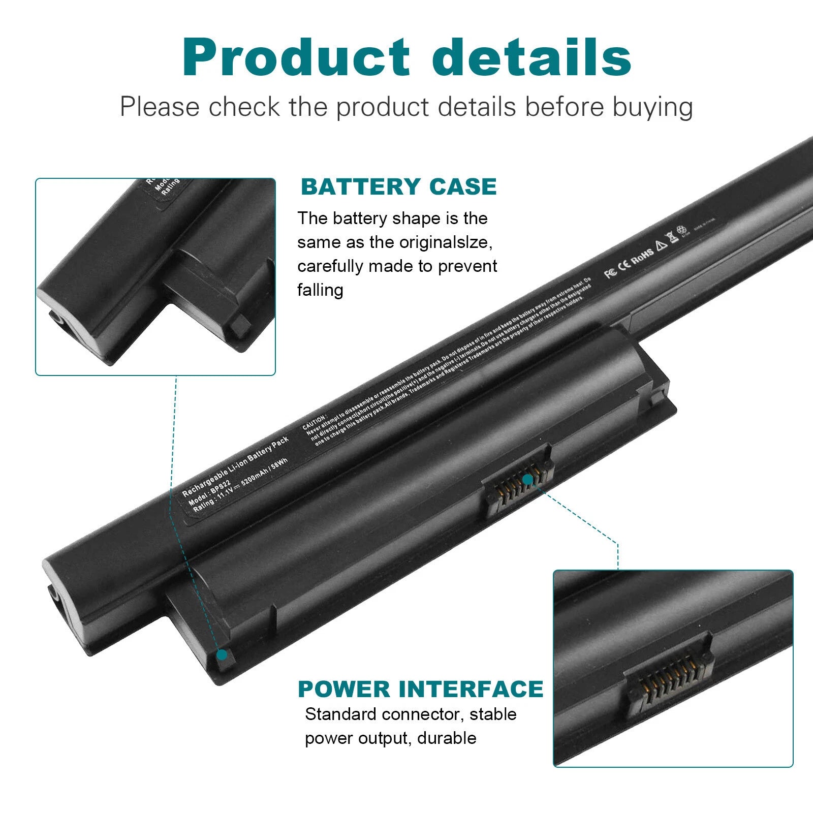 VGP-BPS22 VGP-BPS22A Battery for Sony VAIO E Series VPC-E1Z1E 5200mAh Fast