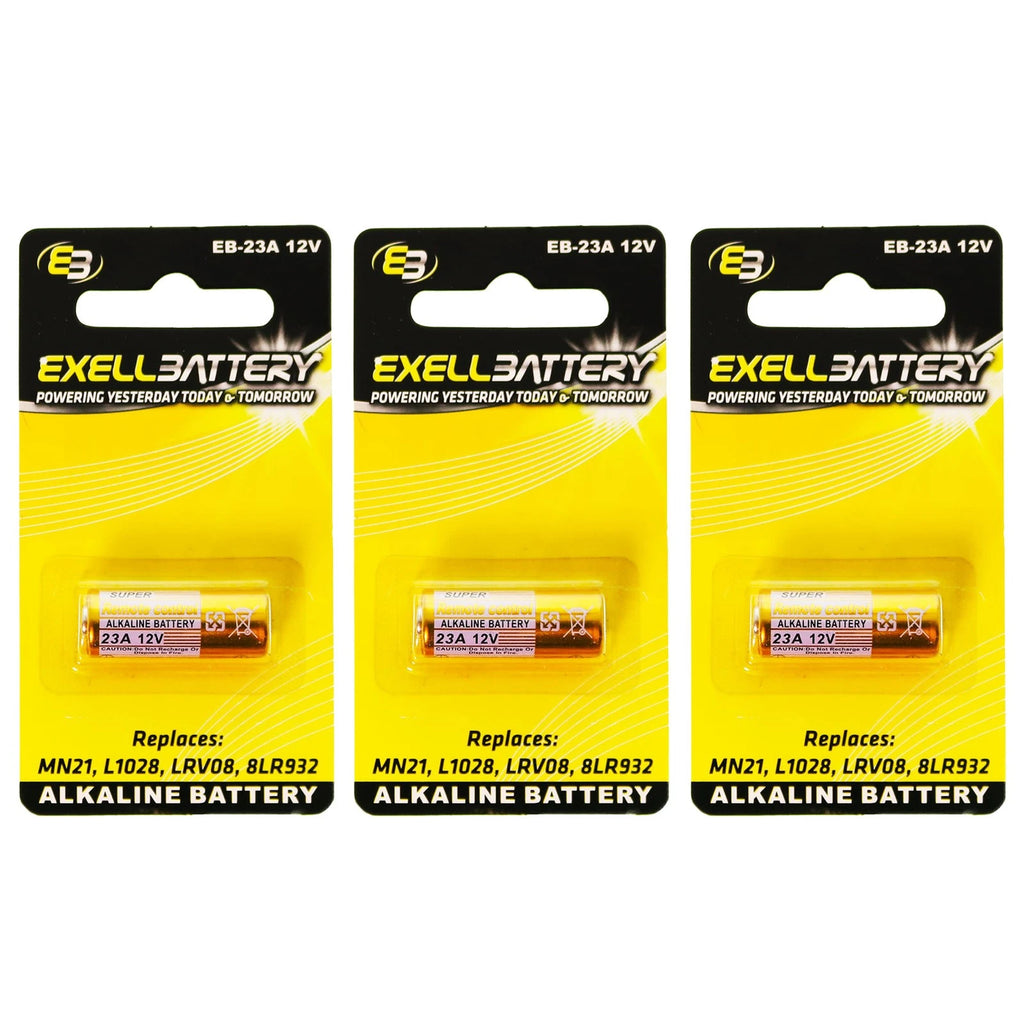 3x Alkaline 12V Battery Compatible With A21 A23 BAT012 E23A EL12 GP23A K23A