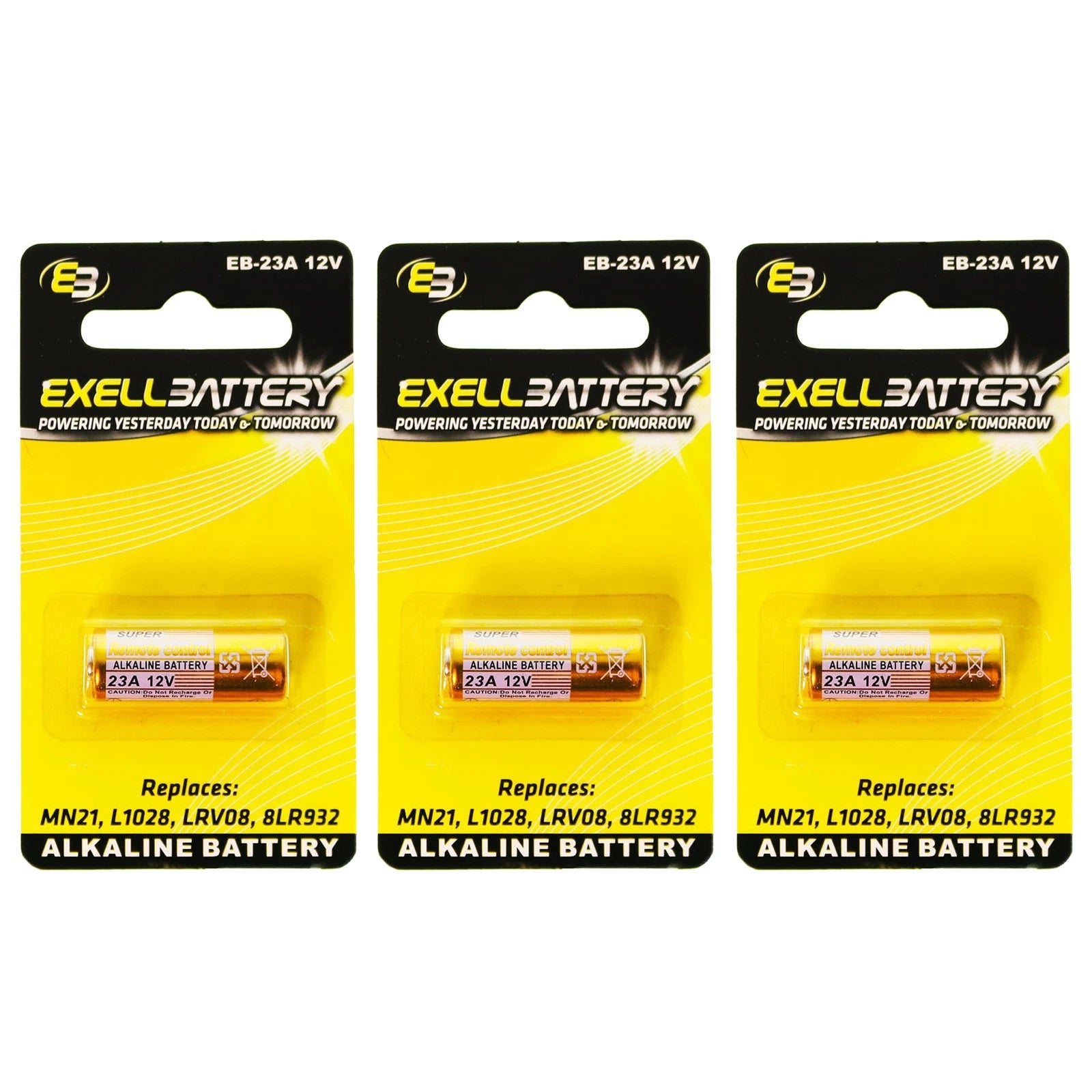 3x Alkaline 12V Battery Compatible With A21 A23 BAT012 E23A EL12 GP23A K23A