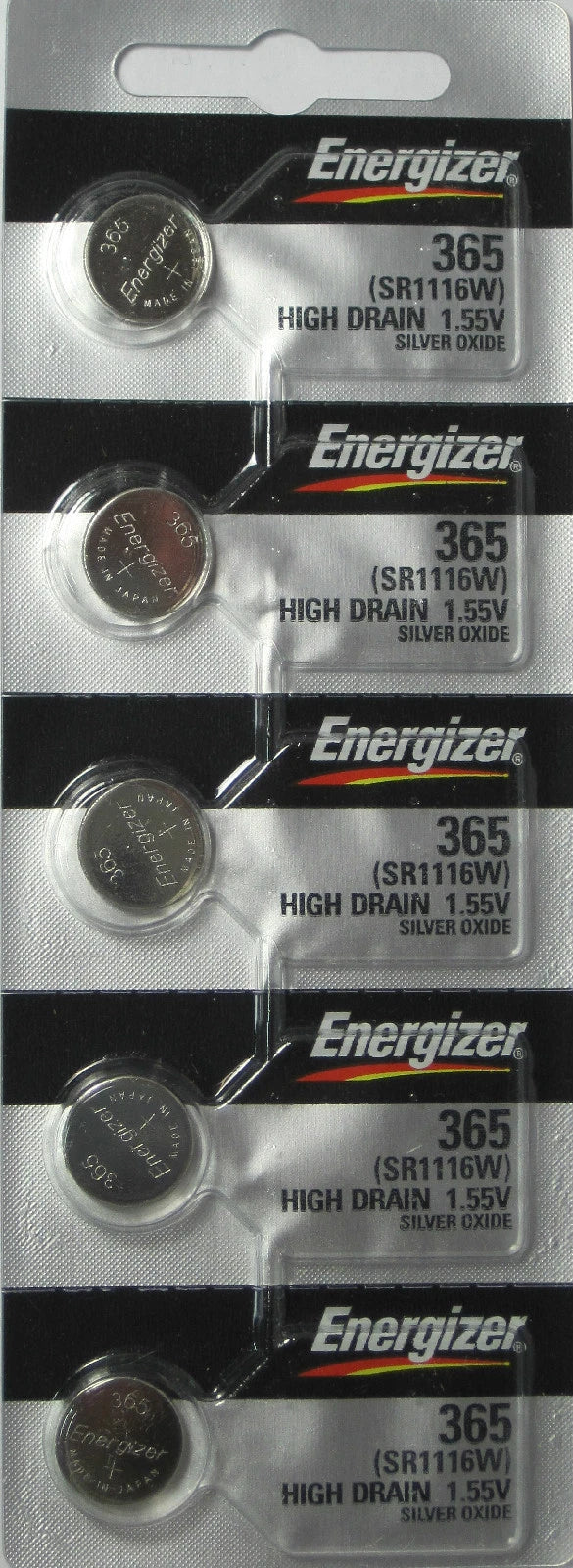 5 Energizer Silver Oxide SR1116SW SR1116W SR1116 1.55V Battery