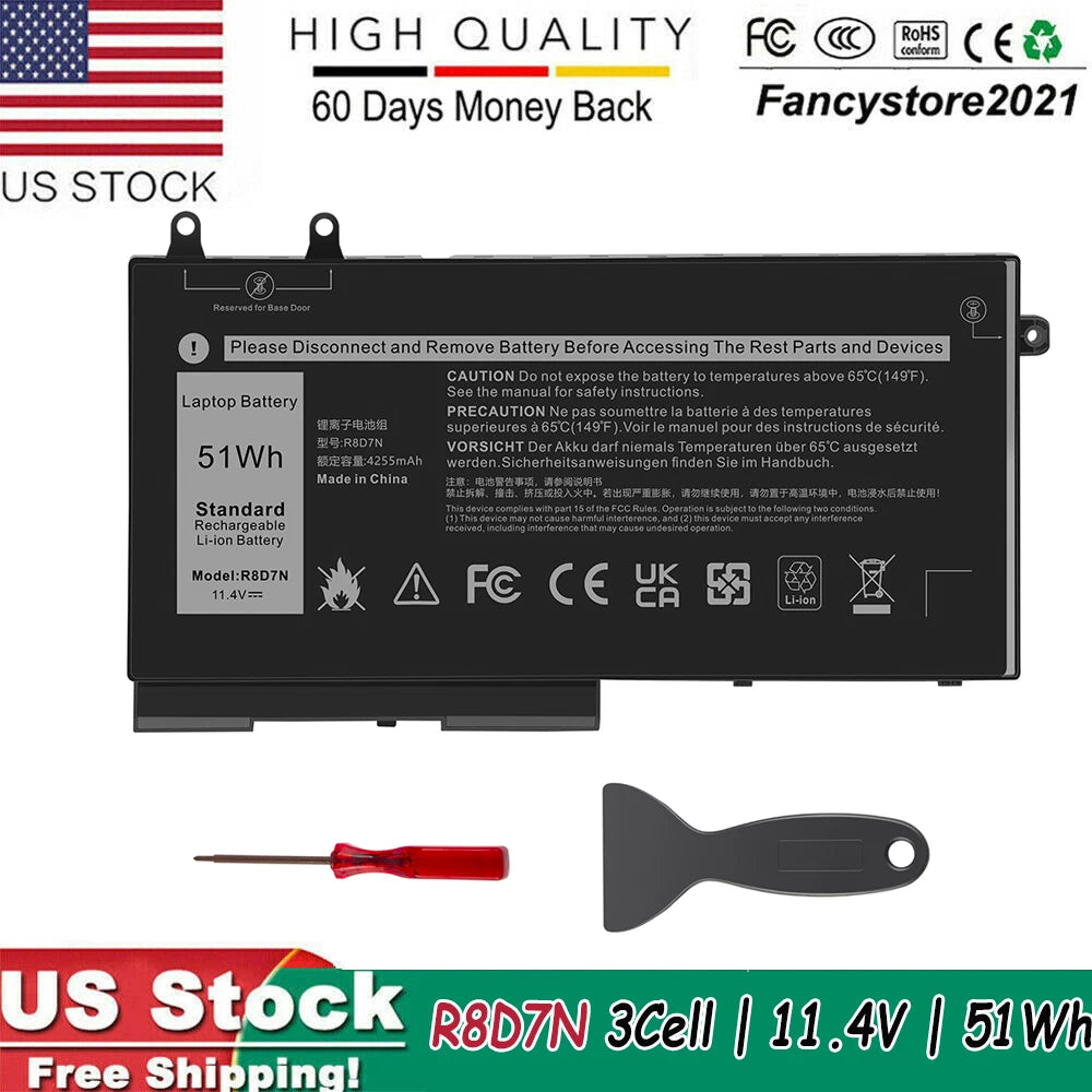 R8D7N Battery For Dell Precision 3540 3550 Latitude 5400 5500 E5500 E5400 51Wh