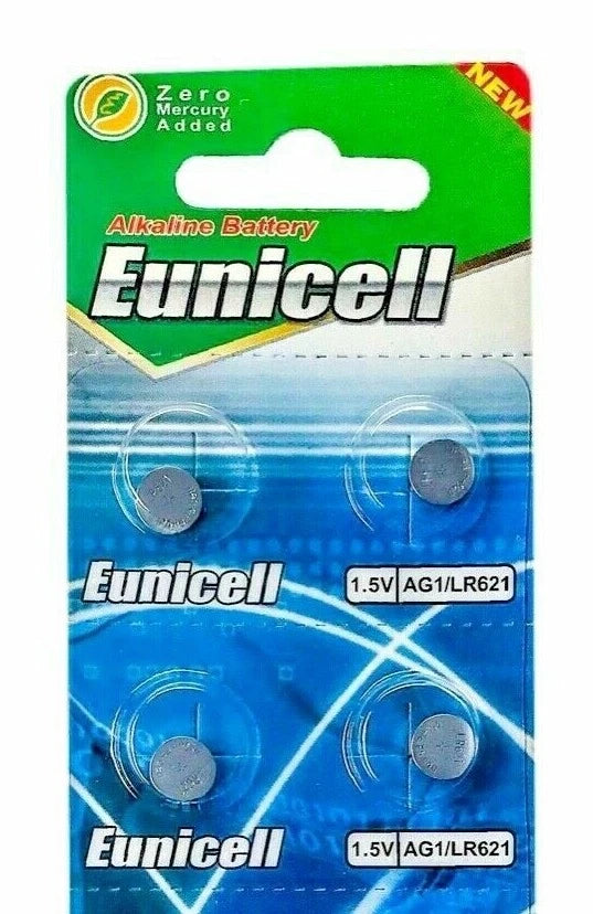 4 pcs Eunicell LR60 AG1 364 164 LR621 1.5 V Alkaline Button Cell Watch Battery