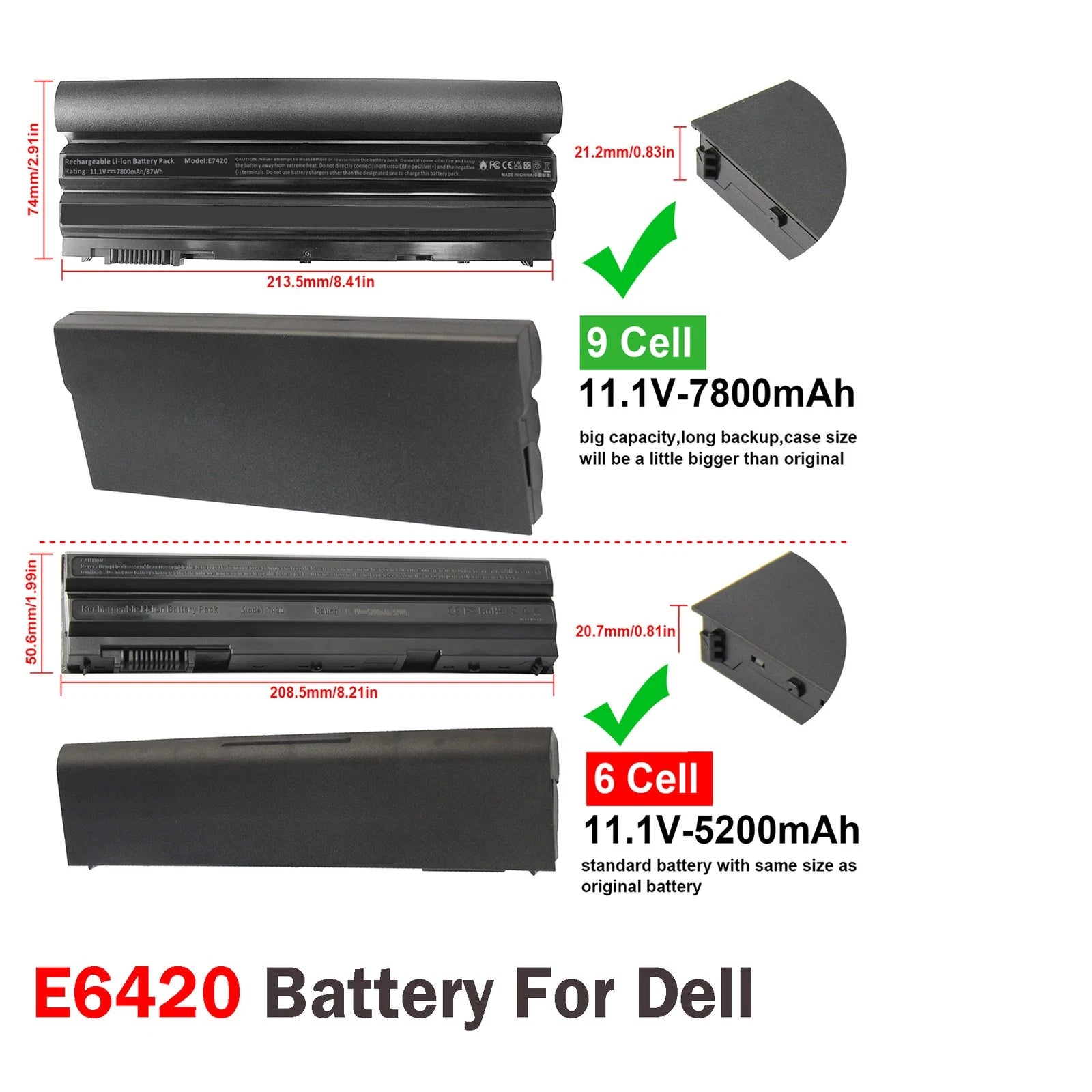 6/9Cel Battery T54FJ For Dell Latitude E6440 E6430 E6420 E6520 E6530 E5430 E5420