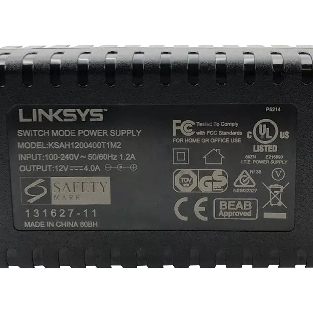 NEW Genuine Linksys 48W Switch Mode Power Supply KSAH1200400T1M2 12V 4A Adapter