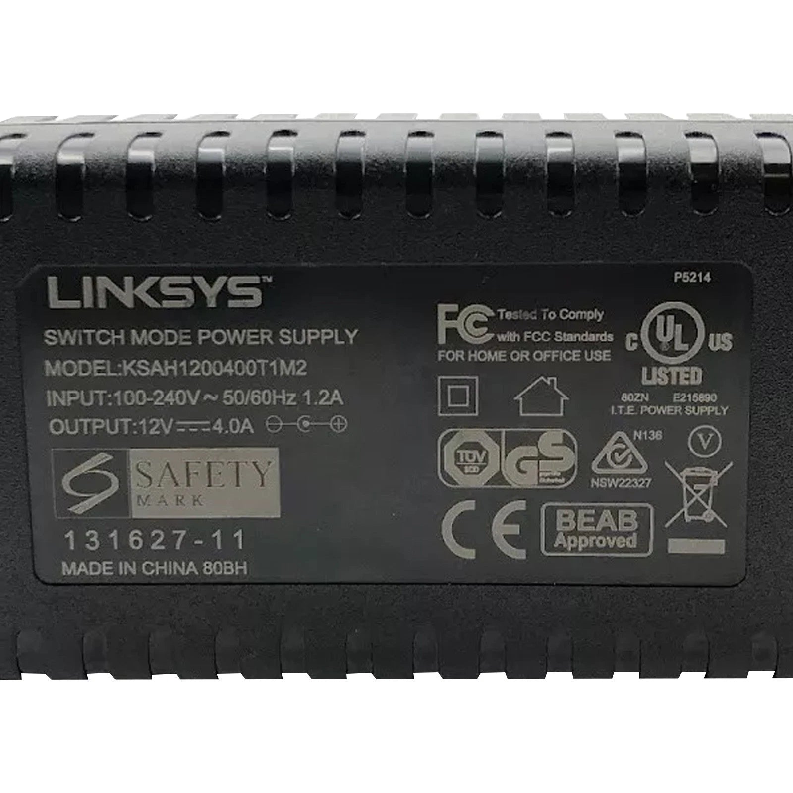 NEW Genuine Linksys 48W Switch Mode Power Supply KSAH1200400T1M2 12V 4A Adapter