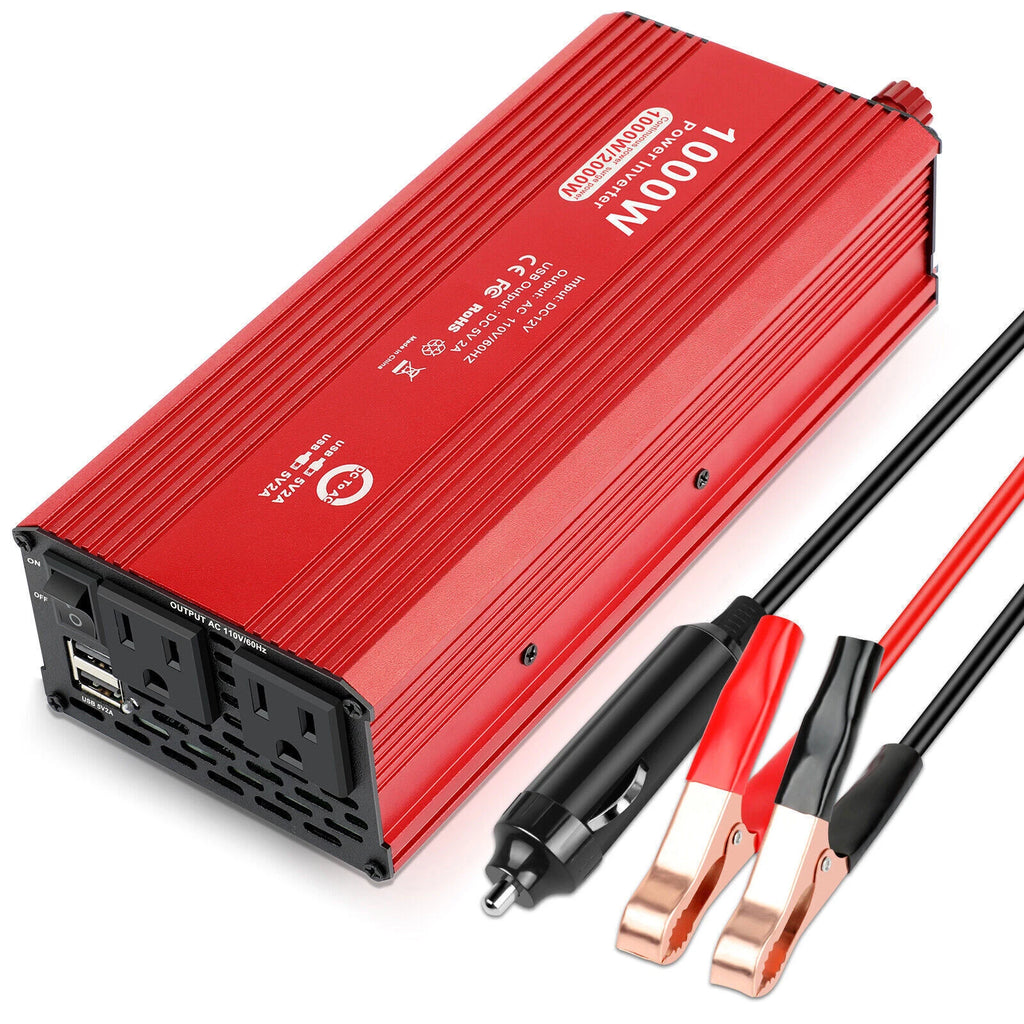 1000W 500W Car Power Inverter DC 12V to AC 110V Converter Adapter Charger Outlet