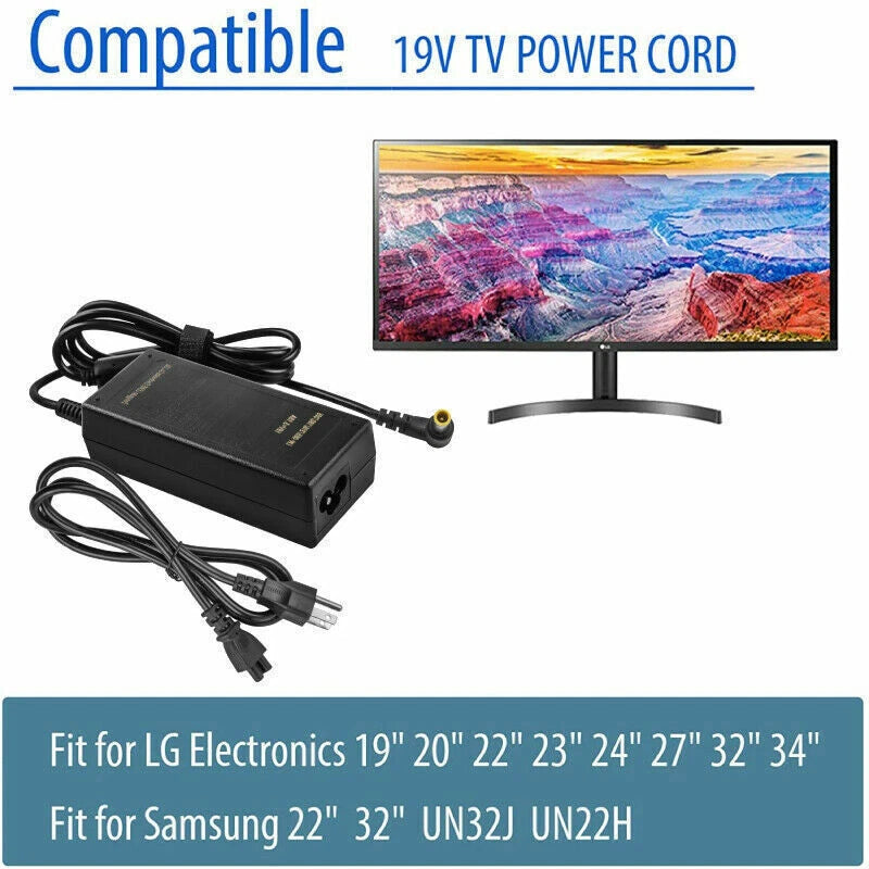 19V 14V AC Adapter Charger For Samsung HD TV LG Monitor Power Supply Cord LCD