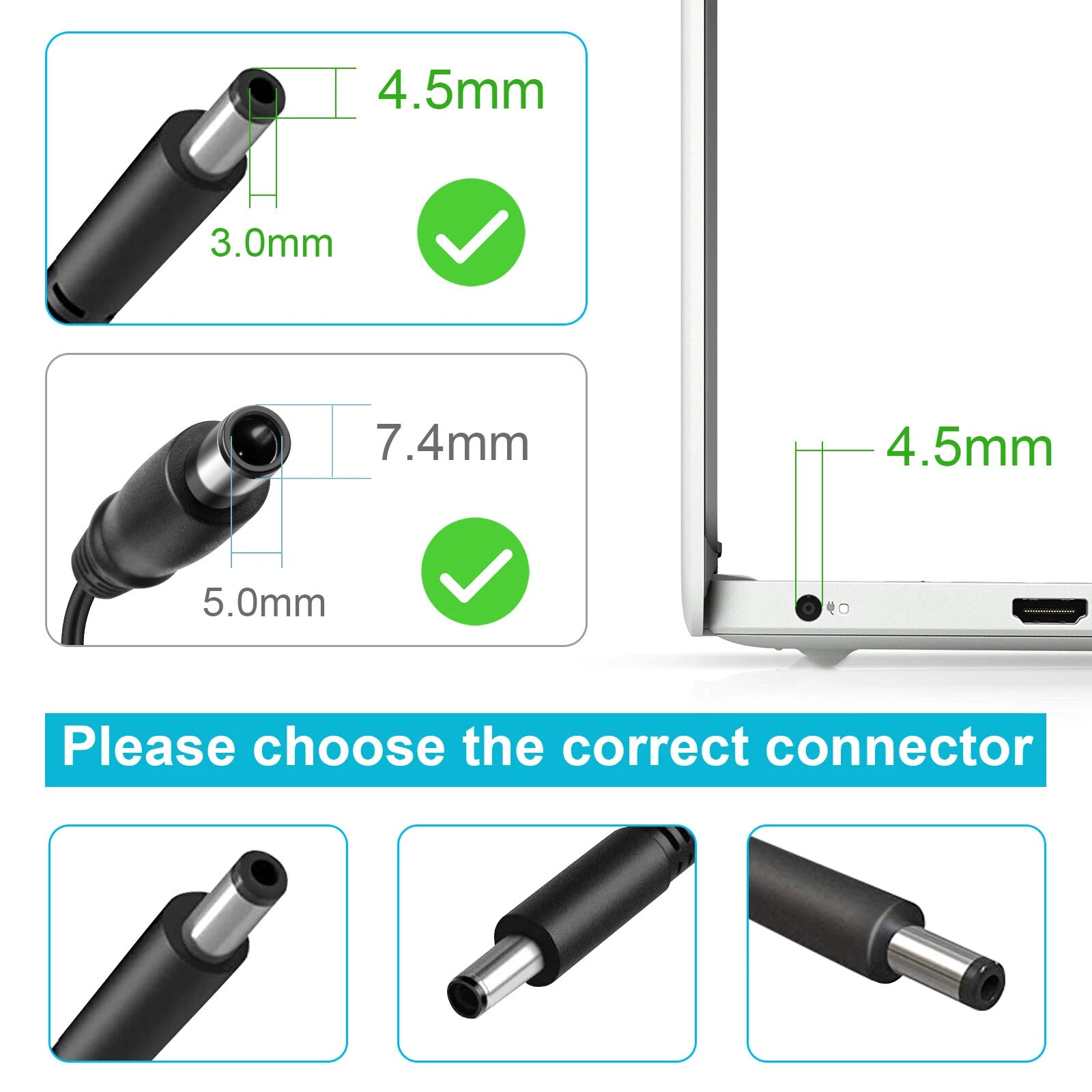 AC Power Adapter Charger For Dell Latitude Inspiron Series PA-12 7.4mm/4.5mm Cod