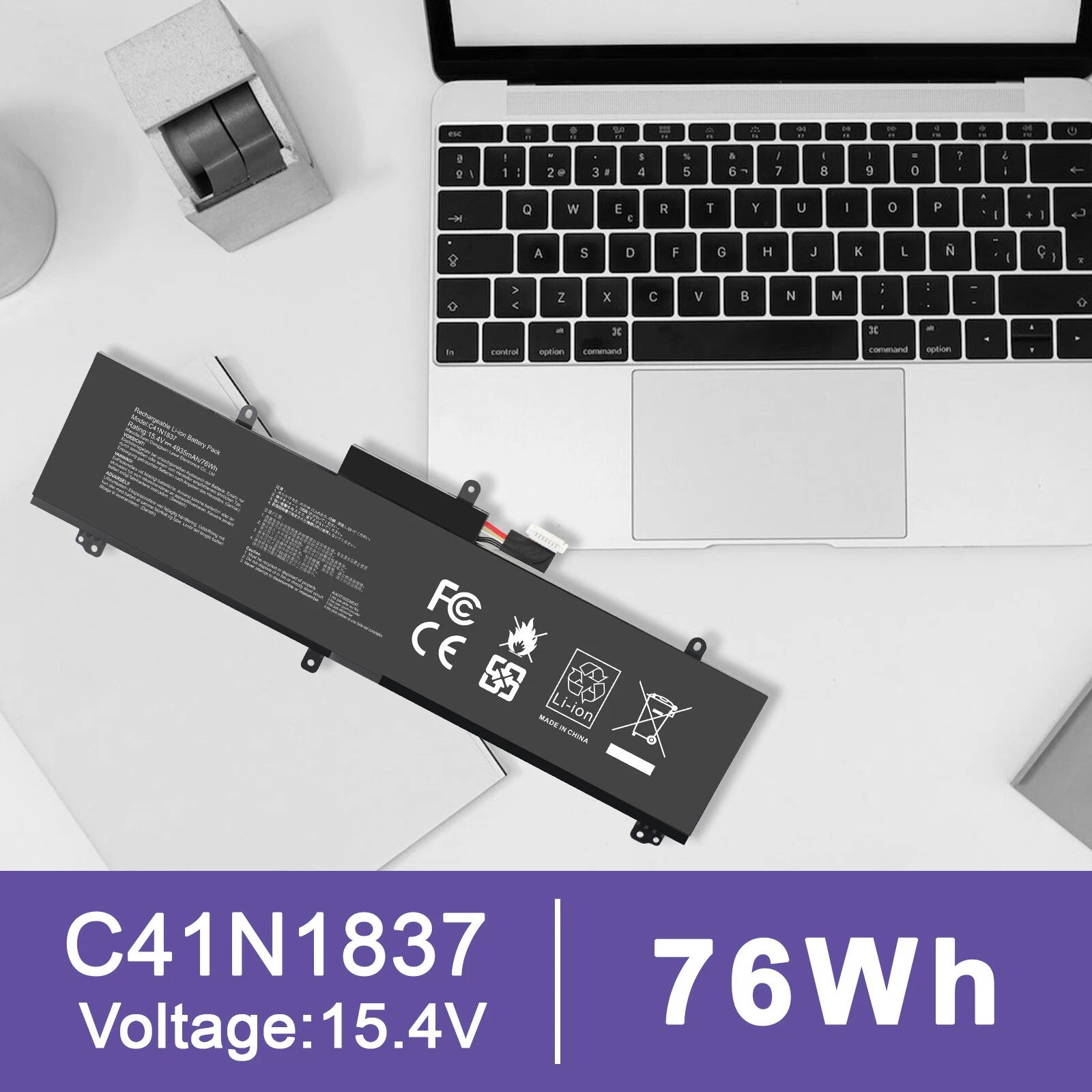 For ASUS ROG Zephyrus S15 GX502LXS-XS79 ROG Zephyrus M15 GU502L C41N1837 Battery
